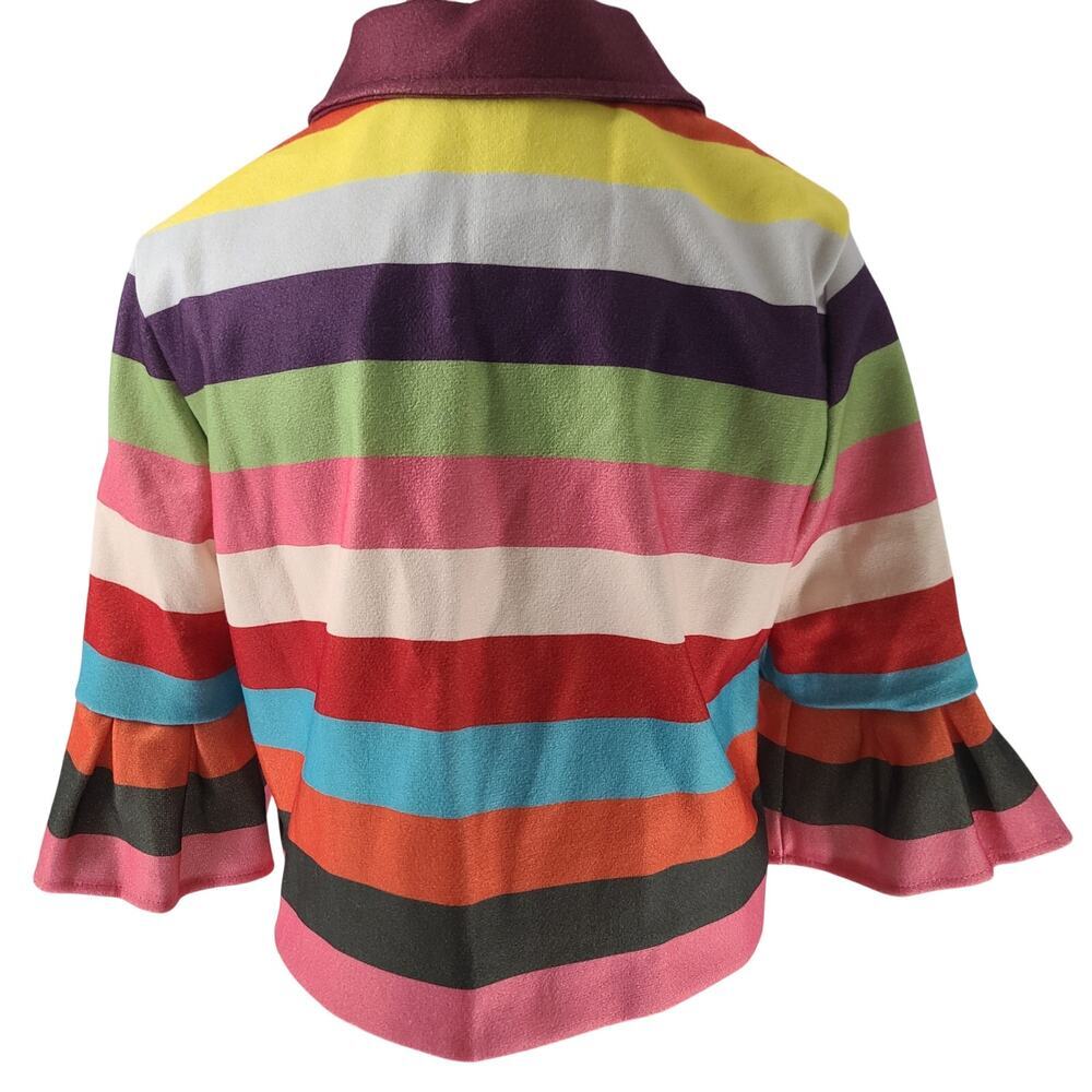 Vintage Striped Puffed Sleeve Jacket Small - Picture 3 of 7